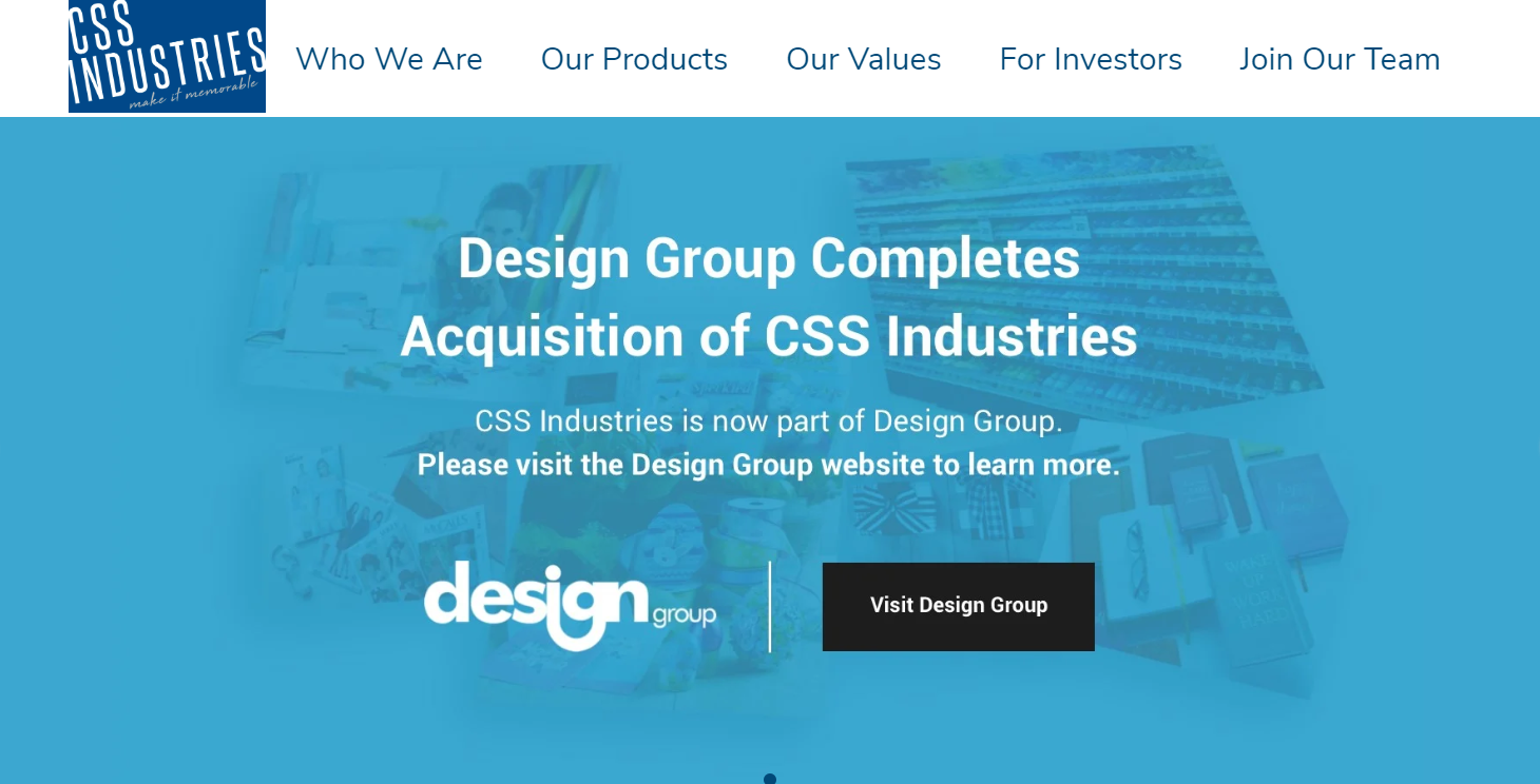 A screenshot from CSS Industries' website.