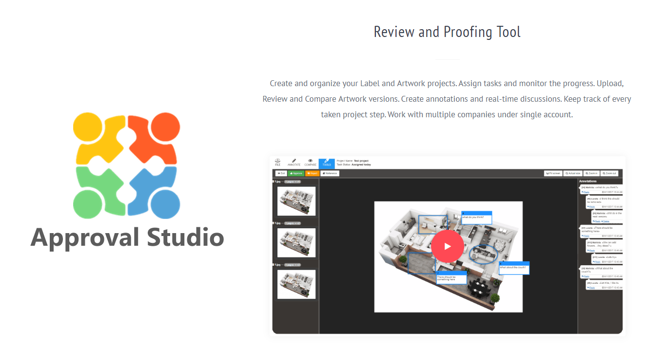 Approval Studio homepage