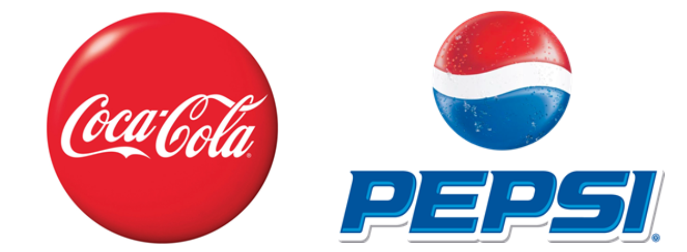 Coca-Cola and Pepsi-Cola 3D logos