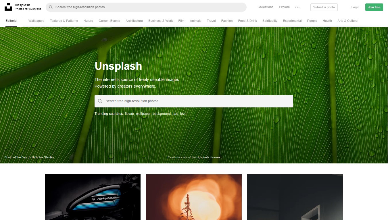 Unsplash - source of accessible images