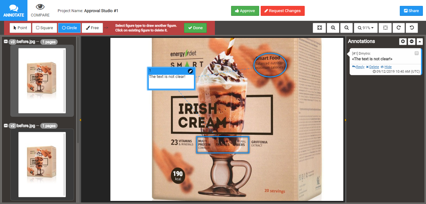 Approval Studio review tool screenshot