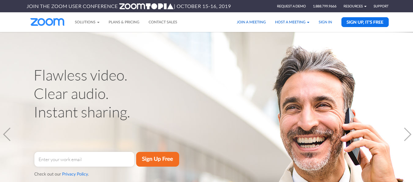 Zoom homepage