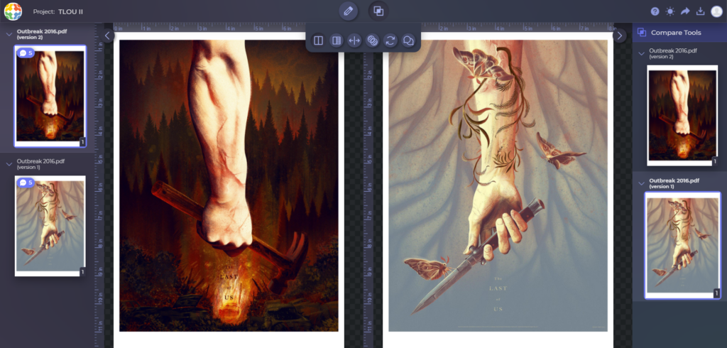 A comparison of two Outbreak Day posters from 2016 and 2017.