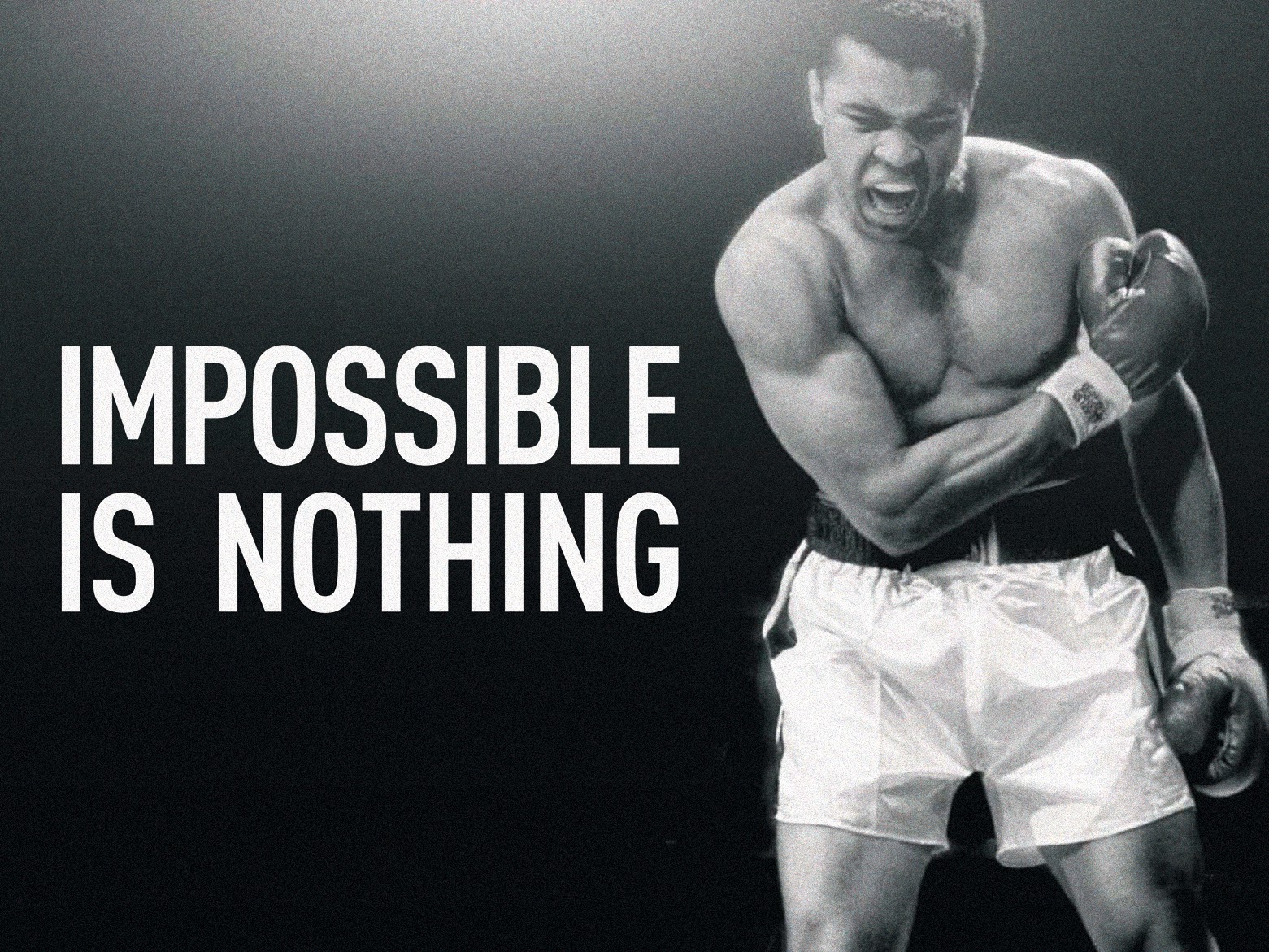 'Impossible is nothing' Adidas slogan inspired by Muhammad Ali's speech.