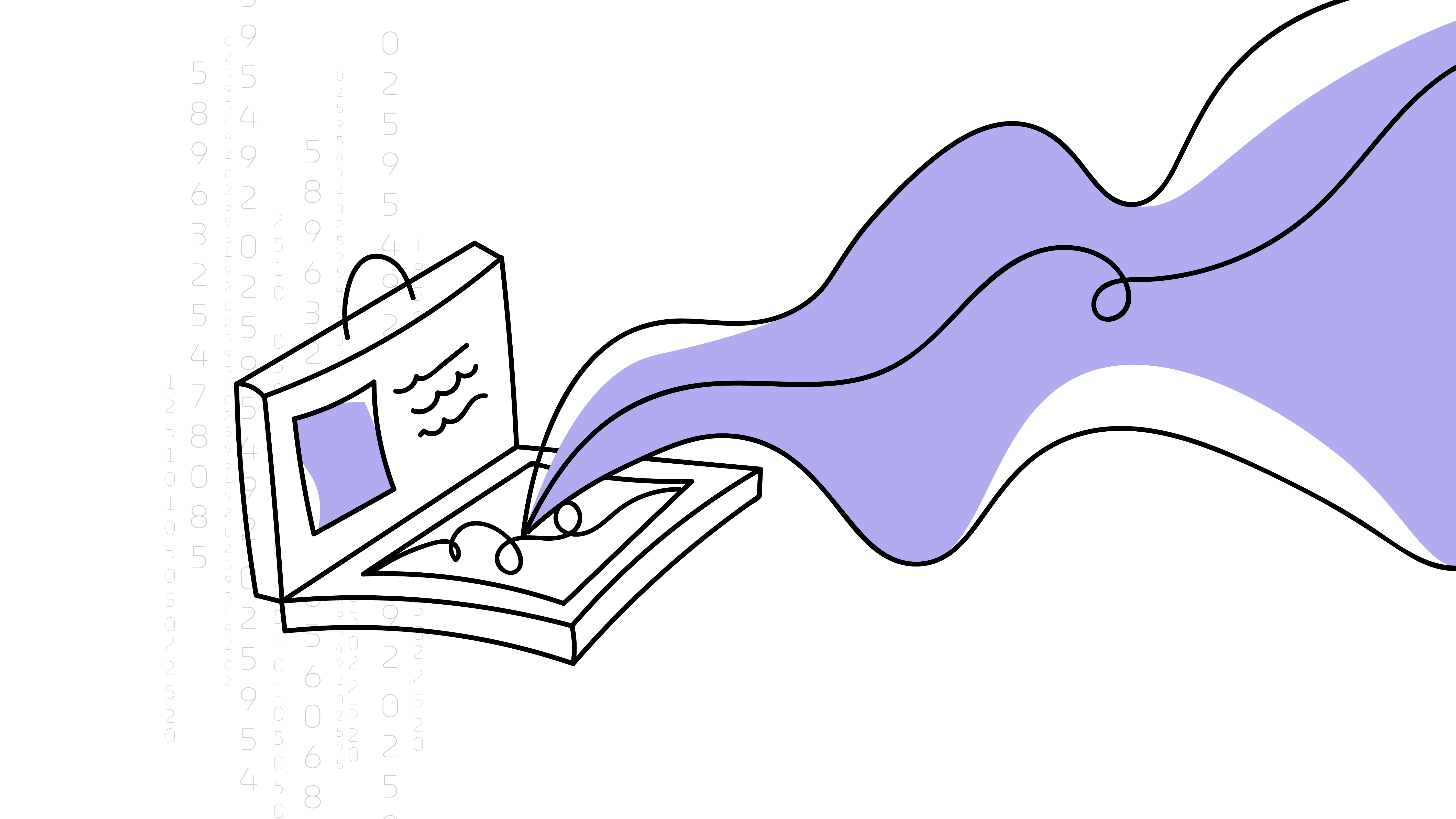 An outline illustration of a portfolio case.