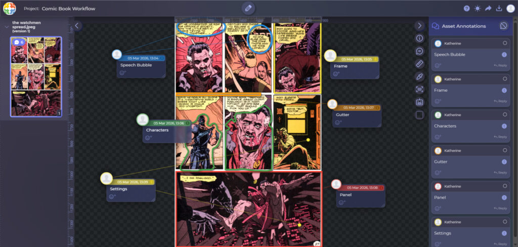 Affichage d’éléments de planche dessinée à l’aide d’Approval Studio