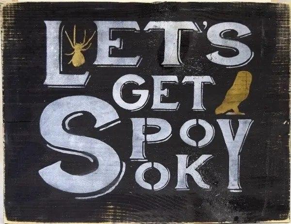 "Let's get spooky" bad text design