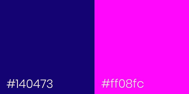 Indigo Blue and Neon Pink color examples