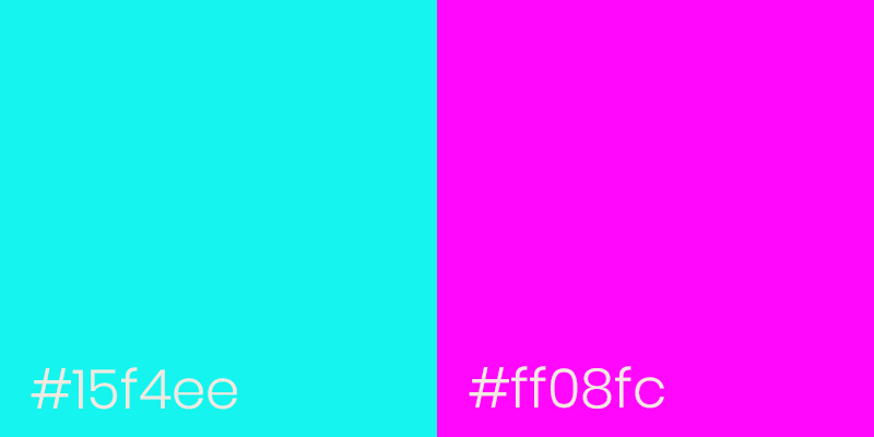 Neon Cyan and Neon Pink color examples