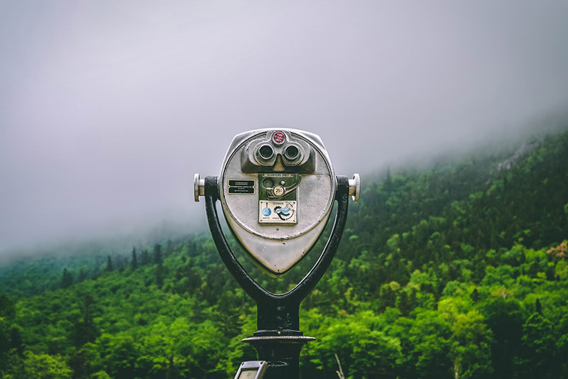 Touristic telescope on the hill