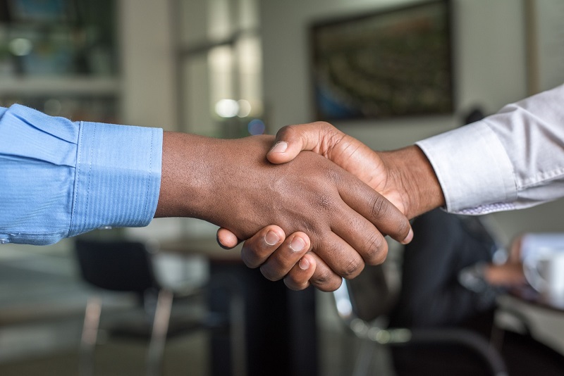 A handshake that symbolizes trust