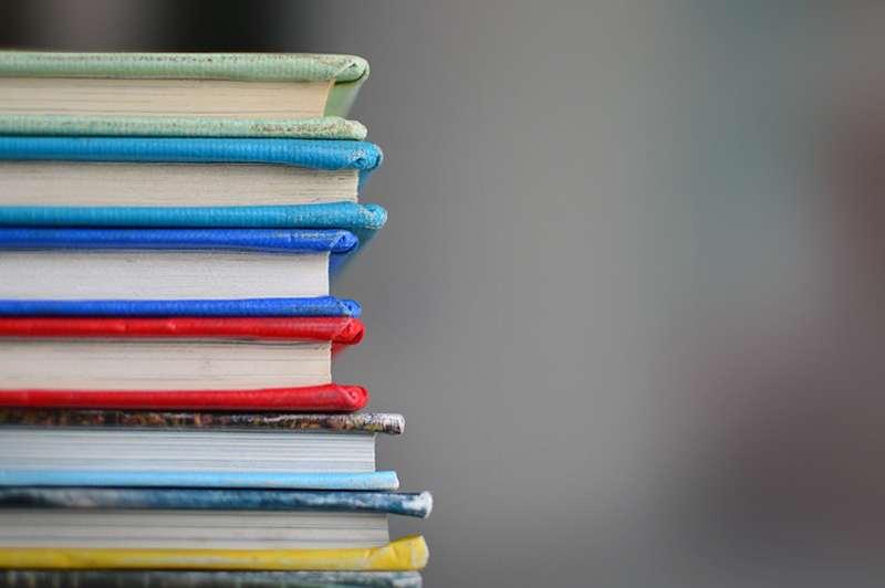 Stack of different books