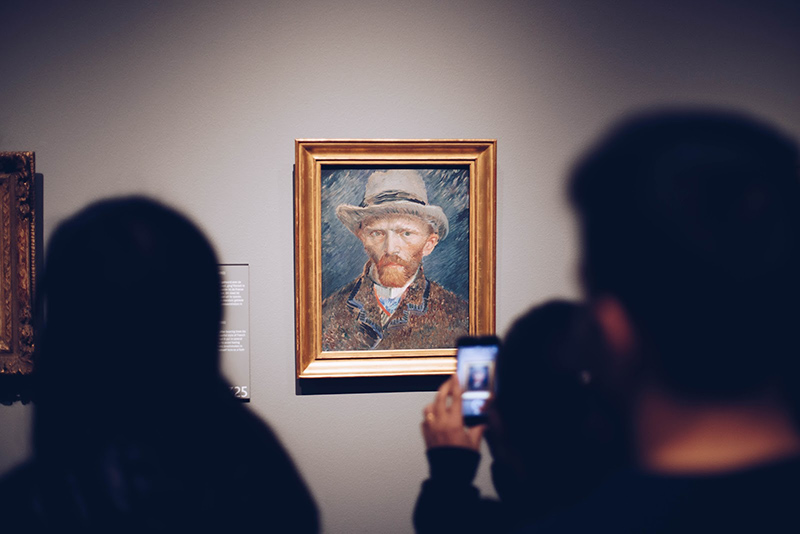 Van Gogh portrait at gallery