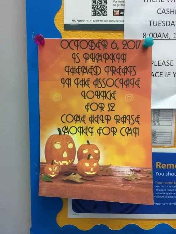 terrible font chosen for Halloween themed advertisement