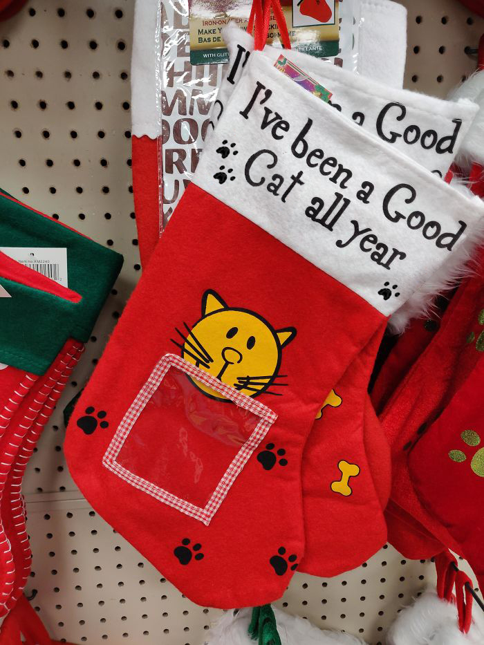 Fixed version of cat Christmas stocking