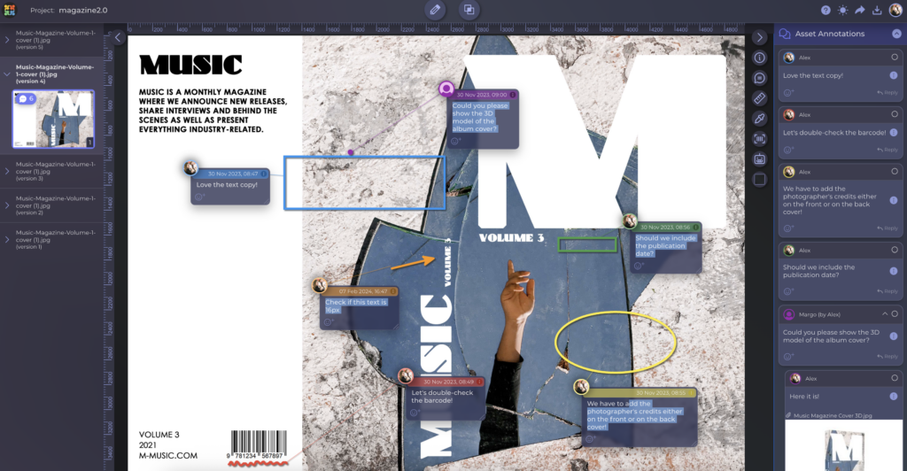 annotations in approval studio