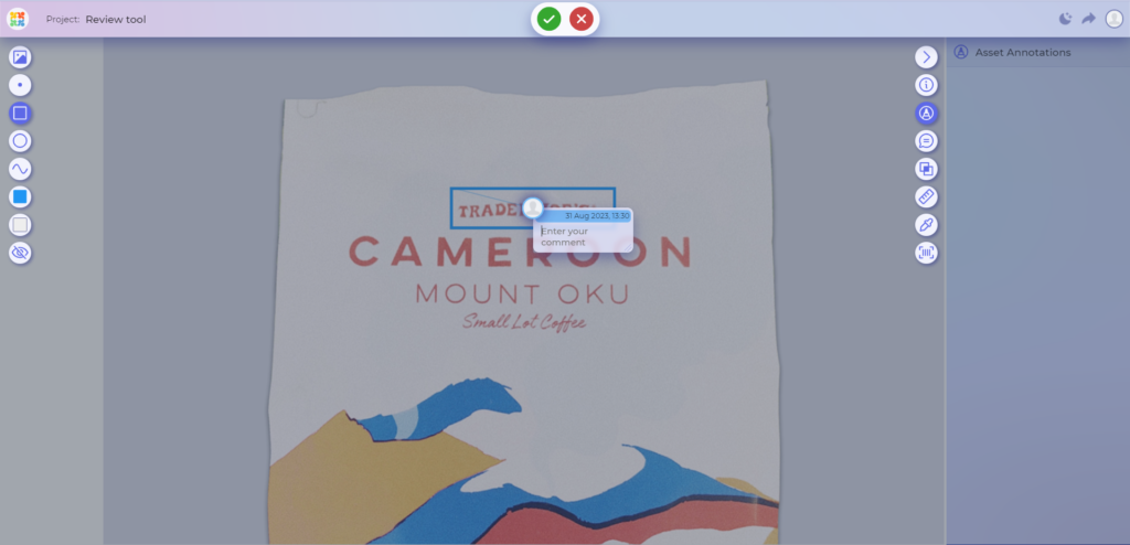 Square annotation tool in Approval Studio