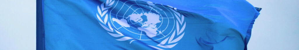 United Nations flag uses blue as a sign of peace and trustworthiness