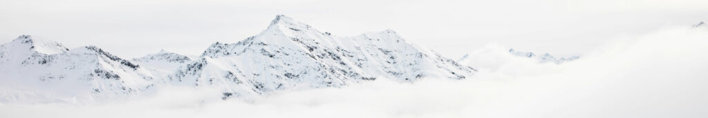 White snowy mountain ridge