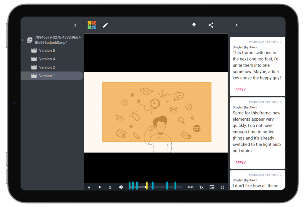 Video review tool overall features illustration