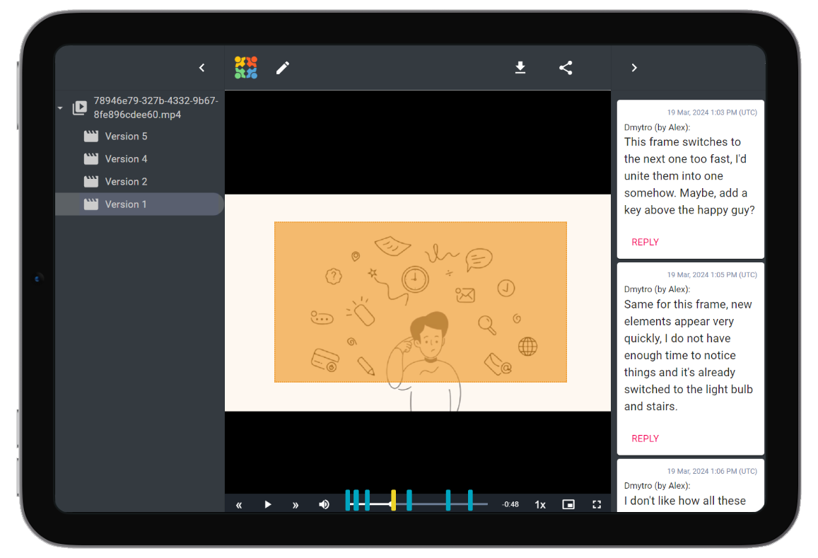 Video review tool overall features illustration