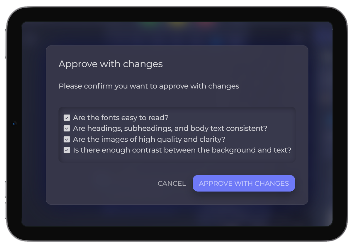 Approval with changes