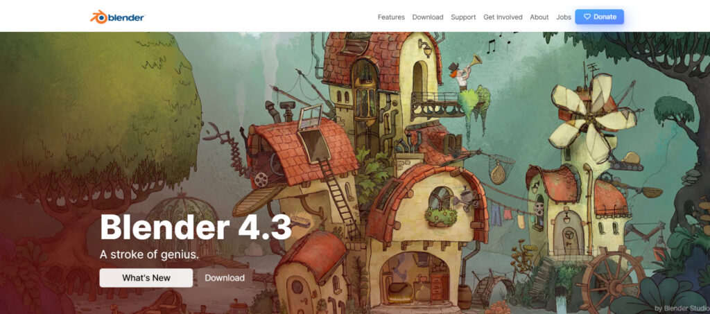 Blender homepage screen screenshot