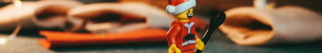 Lego character  in Christmas attire