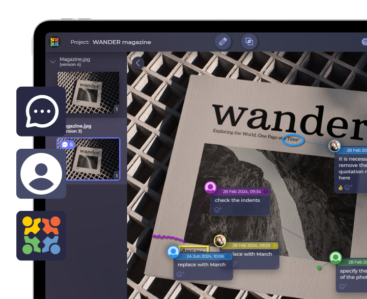 Design approval software interface
