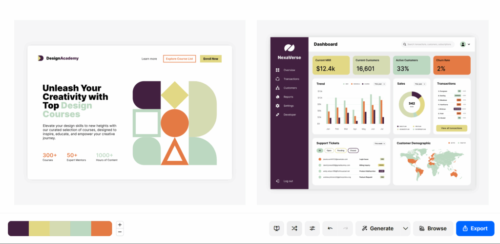 Color palette in combination 2