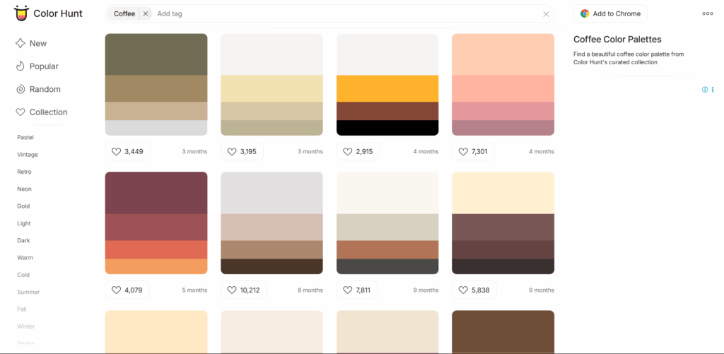 Color Hunt "coffee" category