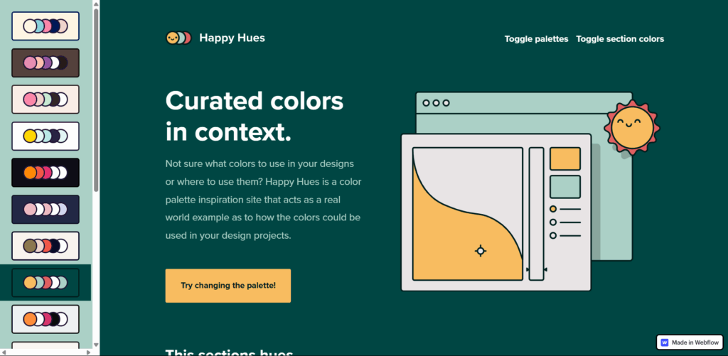 Happy Hues interface