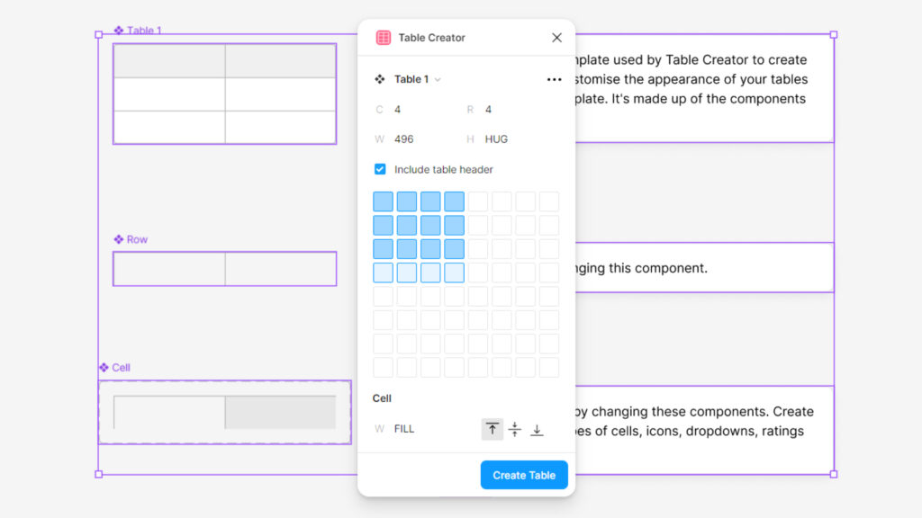Table Creator plugin illustration