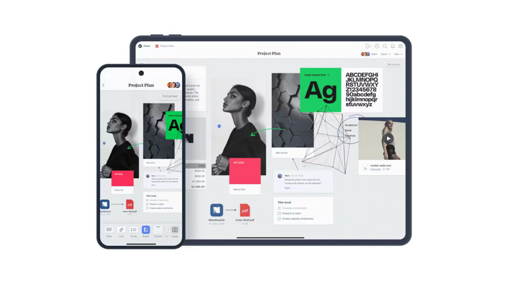 Illustration of mobile interface milanote