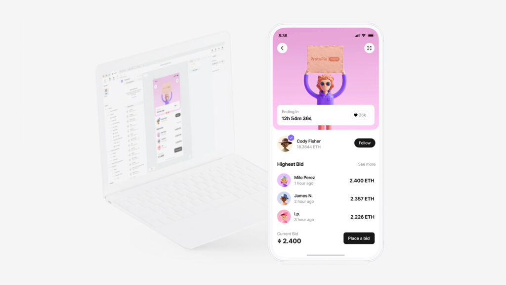 Illustration of mobile interface protopie