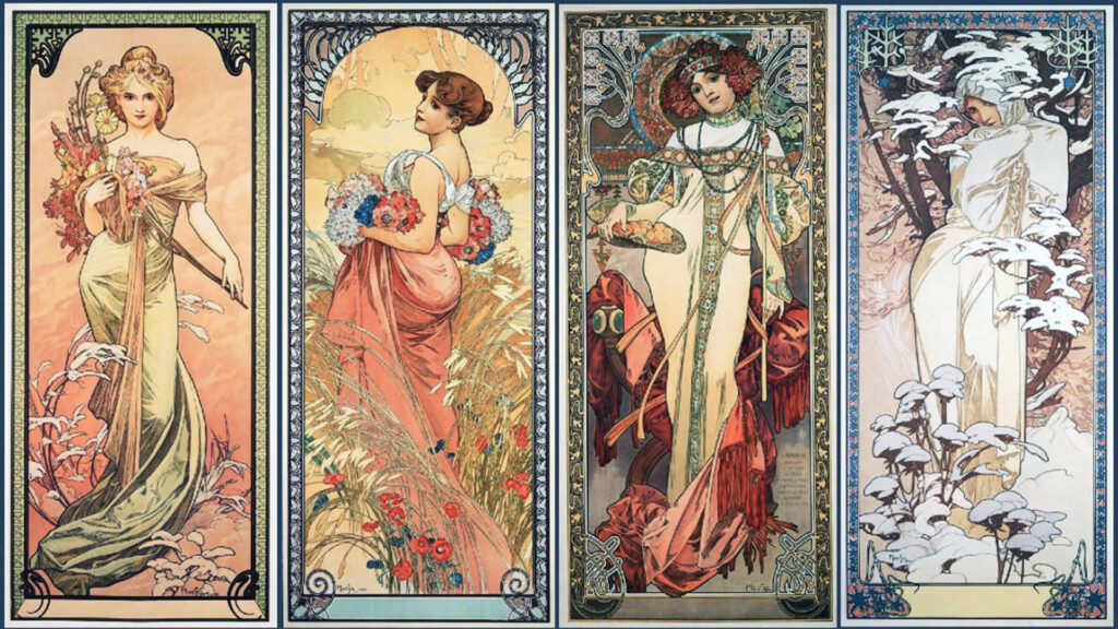die Illustration von Alphonse Muchas Kunstwerken