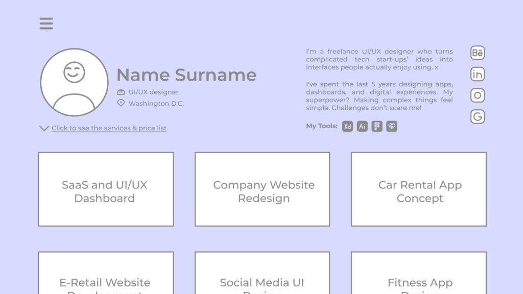 an illustration of how a design portfolio looks like