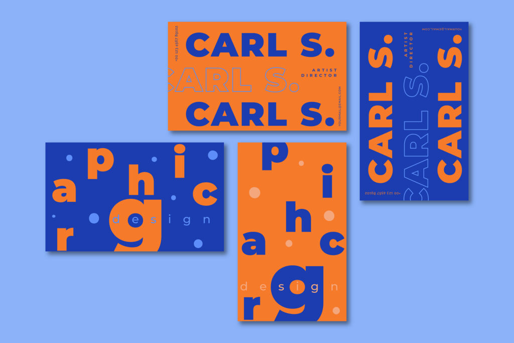 Diseño de tarjetas de visita minimalista atrevido  