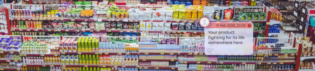 retail shelves full of competing products