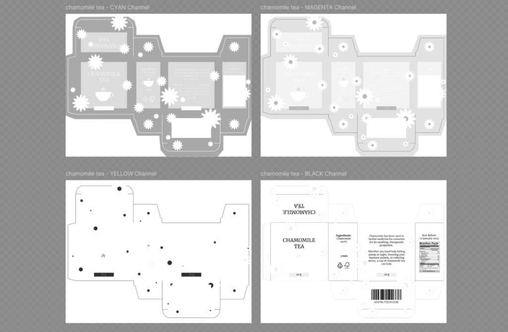 separate color screens illustration