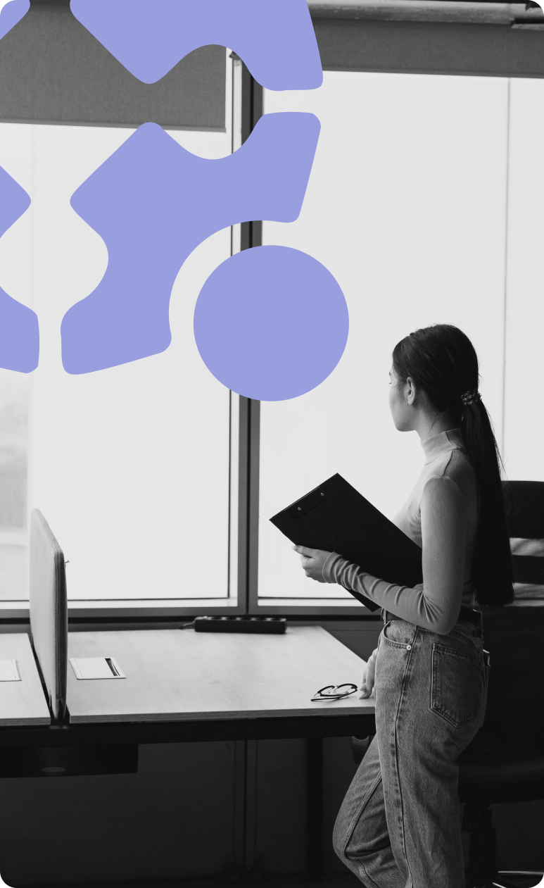 Person reviewing design work