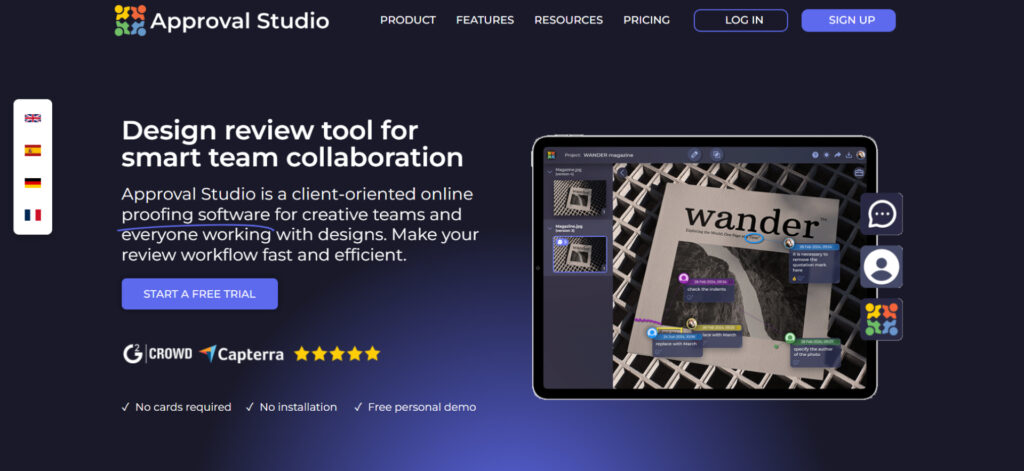 Approval Studio landing page