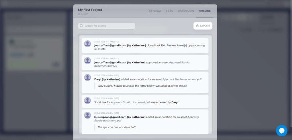 piste d'audit de révision de documents