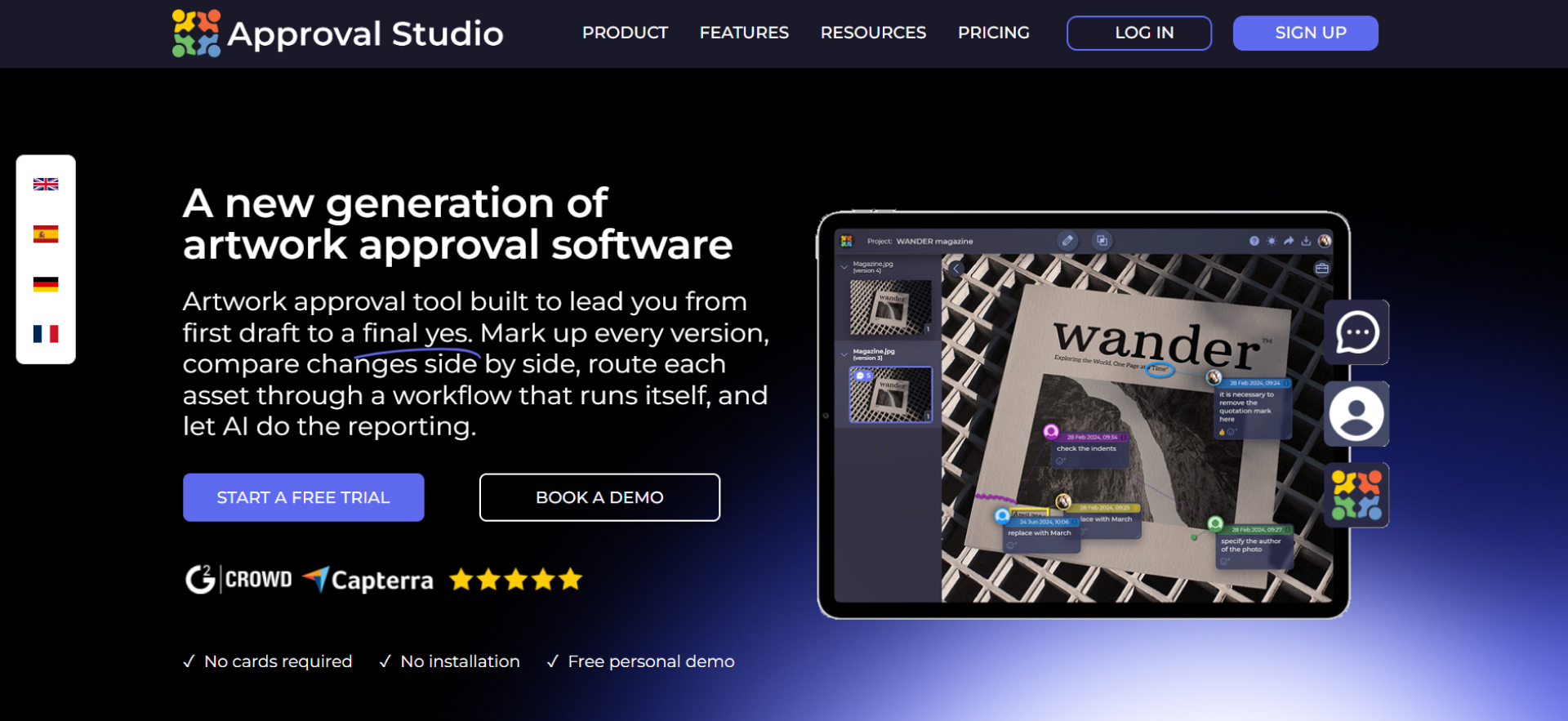 Approval Studio landing page