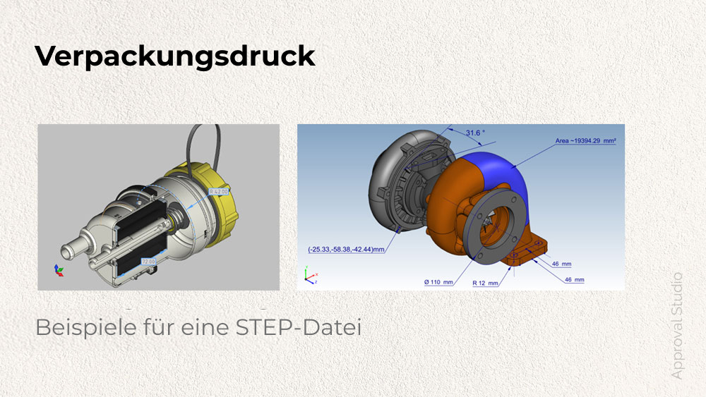Beispiele für eine STEP-Datei im Verpackungsdruck