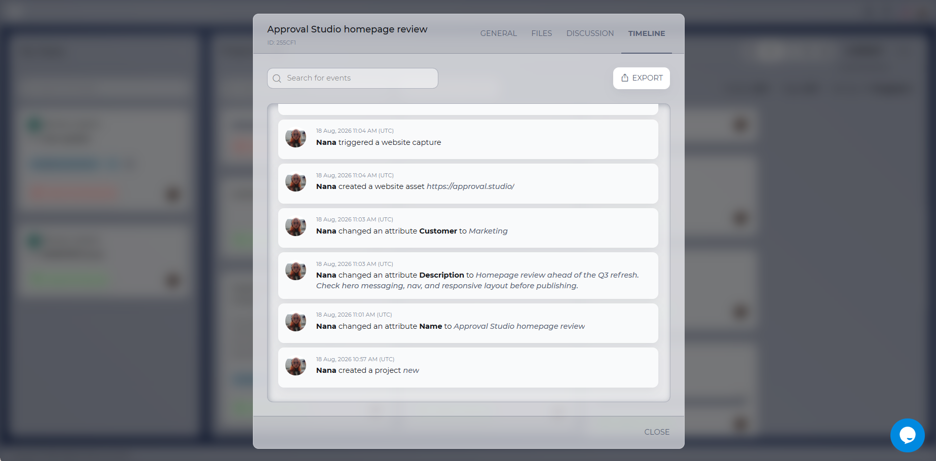 timeline in approval studi