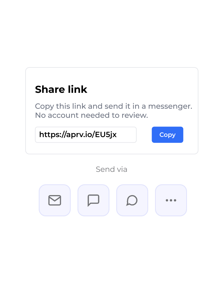 Sharing a review link in ExpressReview