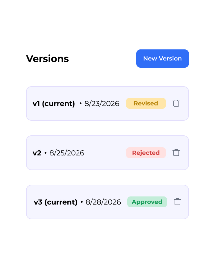 Uploading the next version in ExpressReview