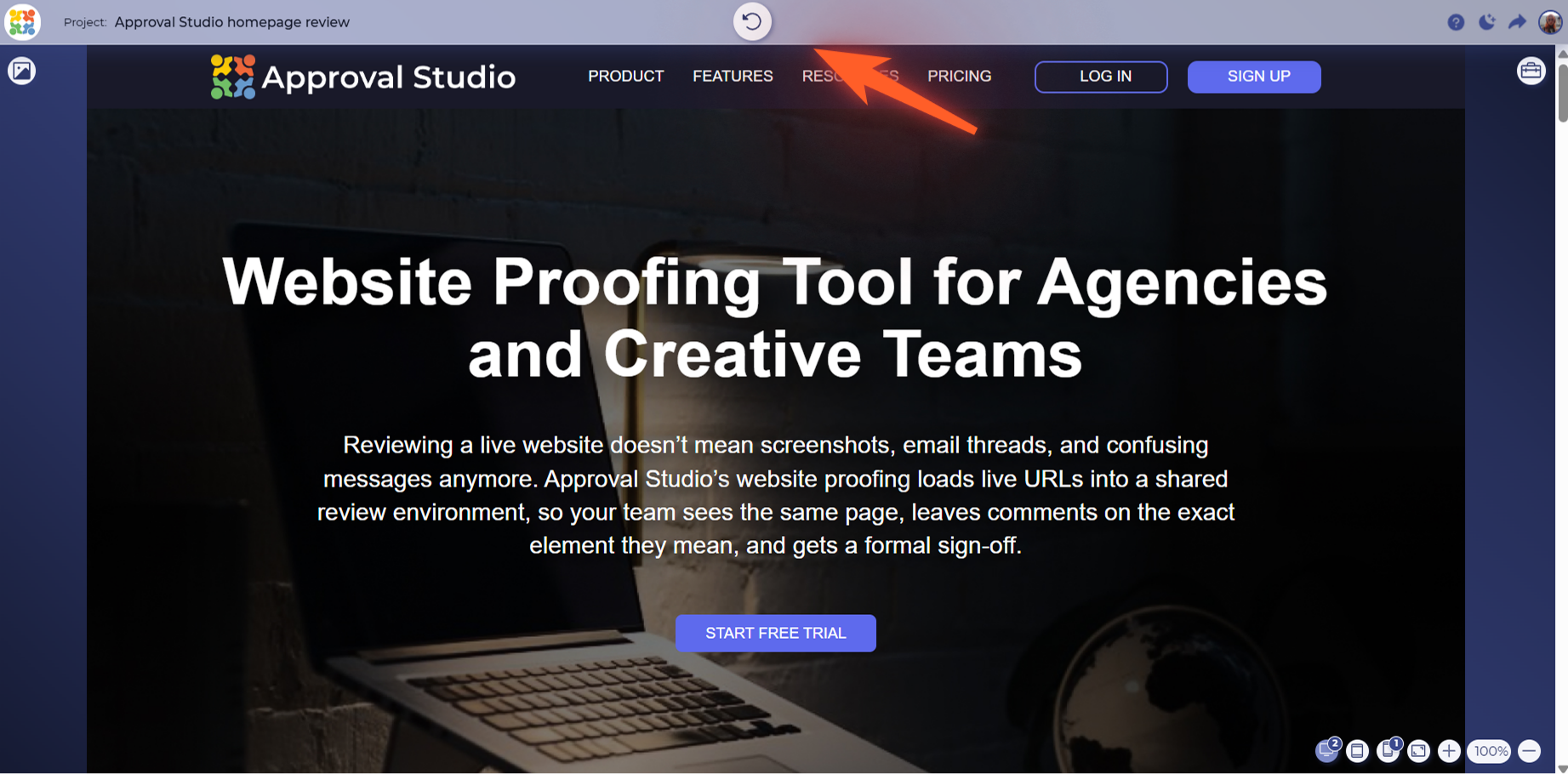 view other site pages in the review tool