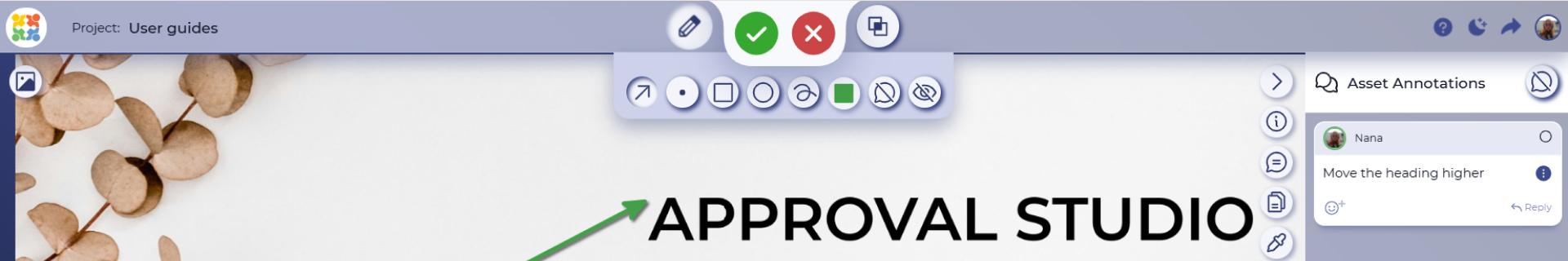 annotations and decisions in approval studio